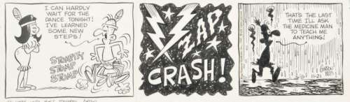 Bess Gordon - Â«La Tribu TerribleÂ» Encre de Chine pour un strip signé et dédicacé