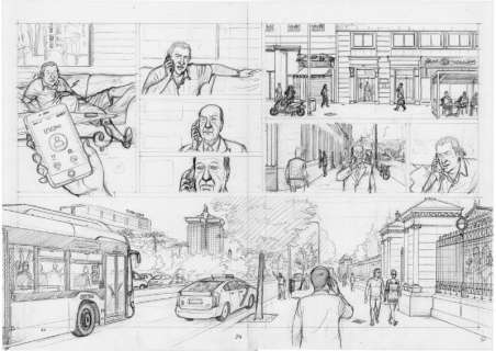 Agustín Ferrer | Lápices Originales de Agustín Ferrer, de su obra «Plan de huida». | Yojimbo Cómics