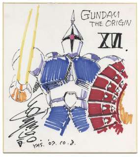 Yasuhiko Yoshikazu Hand-Drawn Color Shikishi " Mobile Suit Gundam THE ORIGIN" Gann