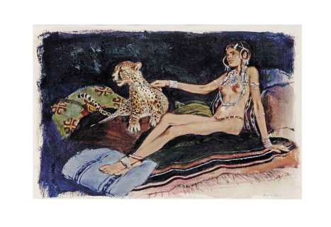 Rene Follet - Illustration originale "Antinea". Signé