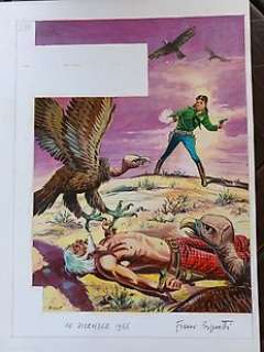 Franco Bignotti - Capitan Miki n. 233 - copertina originale "Fred il rinnegato": - Page volante - Exemplaire unique - (1966)