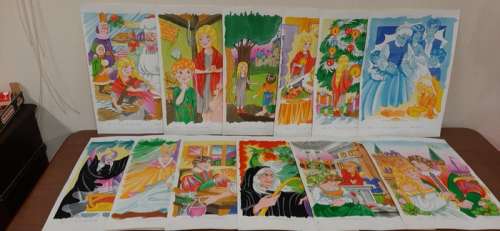 Sandra Bersanetti | Fiabe per bambini - 12x illustrazioni originali - Page volante - Exemplaire unique | Catawiki
