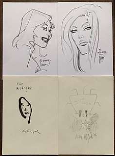 Howard Chaykin, David Mack, Guillem March, Mark Hempel - 4 original illustrations by well known artists - 4 original illustrations by well known artists