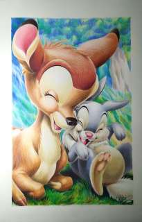 Sergio Garrido | Bambi - Bambi y Tambor - Arte de lÃ¡piz de color original | Catawiki