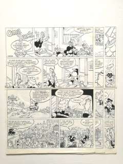 Wilma Van Den Bosch, Carol Voges | Oma Duck - 3 Originele Pagina - Oma Duck - H 85128 - De Veedieven - Page volante - Exemplaire unique - (1985) | Catawiki