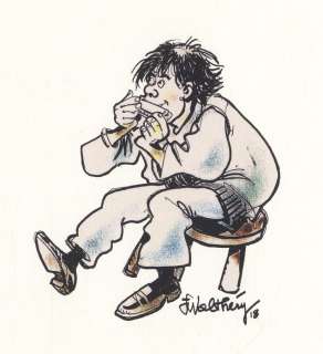 Walthéry, François | Walthéry, François - Dessin original couleur - Autoportrait - (2018) | Catawiki