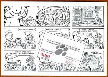 Davis - GARFIELD, Sunday, COA (10/26/2002) | Russ Cochran