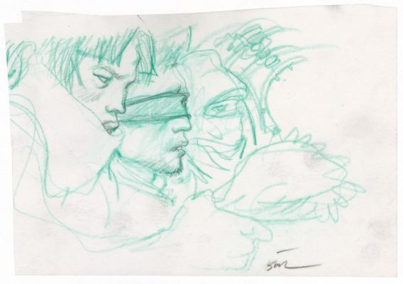 Enki Bilal | GRAPHITE IN PROGRESS 3 – Dessin original 98 | Galerie Barbier