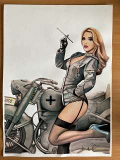 Heijink, John | Heijink, John - Originele tekening in kleur - Sexy pin-up - (2016) | Catawiki