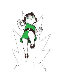David López - Buttercup (The Powerpuff Girls) Pin – up (Greentober)