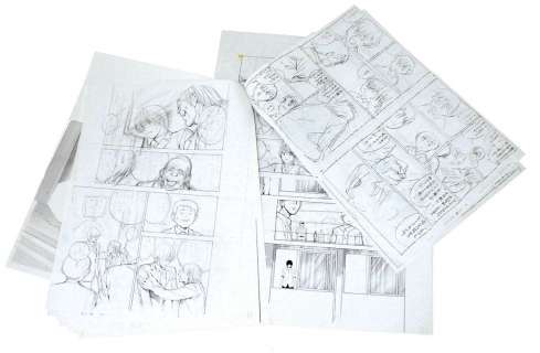 Takeshi Obata copy manuscript, partly handwritten "Hikaru no Go"
