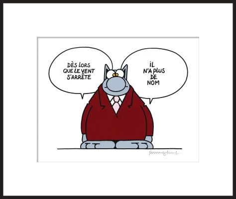 Philippe Geluck | Dès lors que le vent s’arrête - Acrylique sur carton | Huberty Breyne Gallery