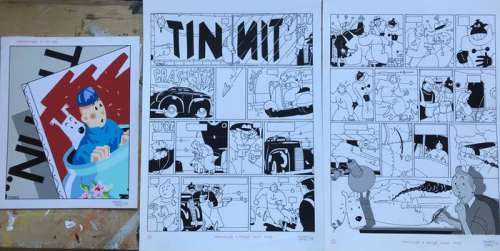 Daniel Torres | Torres, Daniel - 3 original artworks - Homenaje a TintÃ­n / Tintin a Barcelona | Catawiki