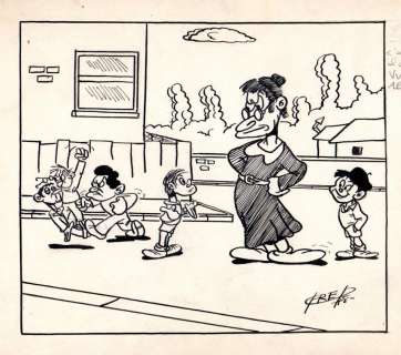 Â FRED - La rentrée - Illustration originale de FRED auteur de Philémon