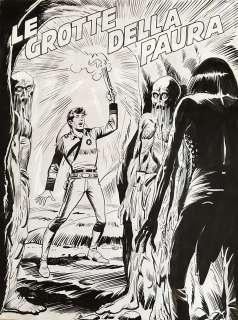 Francesco Gamba - Original cover for Il Piccolo Ranger Le grotte della paura. Cm. 25x35. Ink
