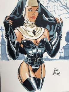 Meynet, Félix | Meynet, Félix - Meynet, Félix - Dessin original couleur - Gothique - Page volante - Exemplaire unique | Catawiki