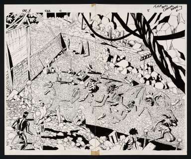 Original Art from Uncanny X-Men #422 (2003) Pages 4-5 Pencils by Ron Garney, Inks by Mark Morales | mycomicshop.com