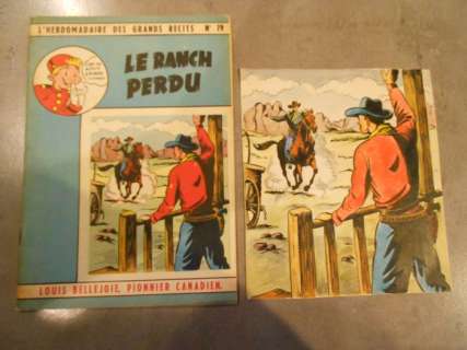 Minne | Original drawing  - Cover  - L’ hebdomadaire des grands récits de Spirou No. 79  - Le ranch perdu  - 1940s | Catawiki