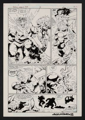 Original Art from Justice League International #61 (1994) Page 14 Pencils by Chuck Wojtkiewicz, Inks by Craig Gilmore | mycomicshop.com