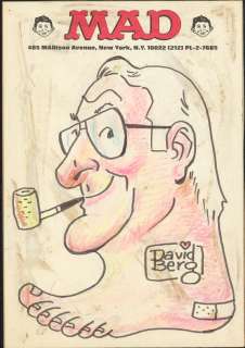 Berg - Self Portrait, Original Drawing on MAD Stationary (undated) | Russ Cochran