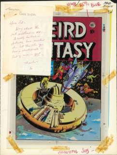 WEIRD FANTASY #18, Cover, 4 Color Key, Marie Severin Note (1980s) | Russ Cochran