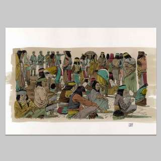 Jef | Tirage réhaussé à l’aquarelle Geronimo, Reddition de Géronimo et sa tribu | Collector BD