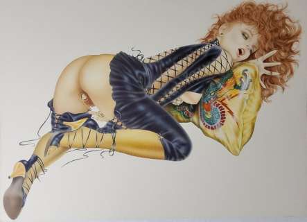 Herbert Coppen/Olivia de Berardinis | Pin Up - Olivia de Berardinis - aquarelle original - Page volante - Exemplaire unique - (1990) | Catawiki