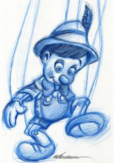 Joan Vizcarra | Pinocchio The Puppet - Original Drawing - Joan Vizcarra - Pencil Art - Original Artwork | Catawiki