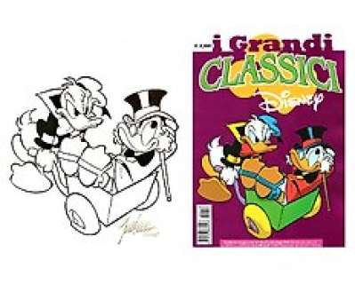 Giorgio Cavazzano | I Grandi Classici Disney IC GCD 258 - Scrooge and Donald - Signed Inked Original Drawing by Giorgio Cavazzano | Catawiki