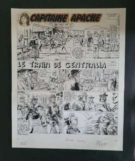 Rouge, Michel | Rouge, Michel - Planche originale - Capitaine Apache - Le train de Centralia - (1978) | Catawiki
