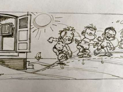 Verlinden, Dan | Verlinden, Dan - Dessin original préparatoire - Le Petit Spirou | Catawiki