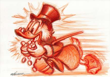 Joan Vizcarra | Uncle $crooge Happiness - Original Drawing - Joan Vizcarra - Pencil Art - Original Artwork | Catawiki