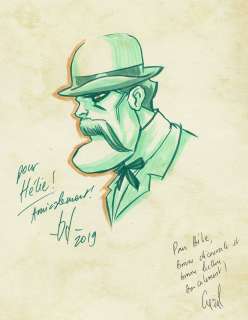 Benoit Dahan - Lot 83 - Dans la tête de Sherlock Holmes, L’affaire du ticket scandaleux en édition originale, agrémenté d’une dédicace. Proche de l’état neuf.