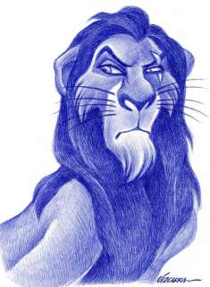 Joan Vizcarra | Scar [The Lion King] - Original Drawing - Joan Vizcarra - Pen Art - Original Artwork | Catawiki