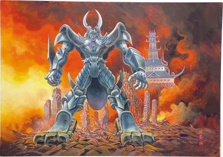 Masami Watanabe Hand-Drawn Color Manuscript "Ronin Warriors (Yoroiden Samurai Trooper)" The robot that appeared | Mandarake (Big Web)