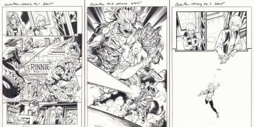 Andrew Hennessy, Mark Bagley - gwenpool, the unbelievable - marvel legacy primer pages digital freebie complete 3pc set - falcon, the thing, squirrel girl, groot, and rocket raccoon action - 2017 signed