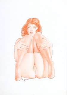 Lambrette | Illustration au crayon de couleur représentant un… | Millon