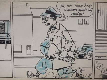 Buth | Buth - Thomas Pips - originele gagstrook Thomas Pips uit Het Volk - De mijnwerker - (1946) | Catawiki