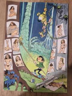 Gürsel, Gürçan | Gürsel, Gürçan - Dessin original couleur - Hommage à Franquin | Catawiki