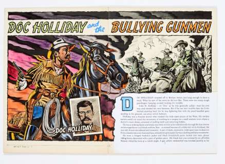 Doc Holliday and the Bullying Gunmen original artwork (1956) drawn and painted… | Comic Book Auctions ltd