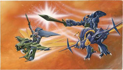 Masami Watanabe Hand-Drawn Color Illustration "Holy Warrior Dunbine" Dunbine, Villumby | Mandarake (Big Web)