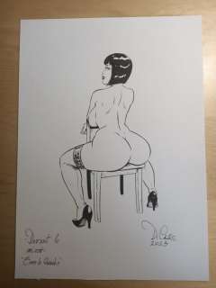 Gabriele Di Caro | G. Di Caro - illustrazione originale "Devant le miroir" - Page volante - Exemplaire unique (2023) | Catawiki