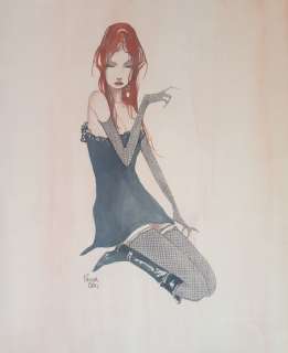 Croci, Pascal | Croci, Pascal - Dessin original couleur - Emma Bovary des Temps Modernes | Catawiki