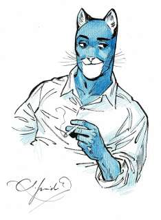 Guarnido | Blacksad, dessin original à l’encre de chine et à la mine de plomb qui sera publié dans le prochain artbook de Guarnido. | Septimus