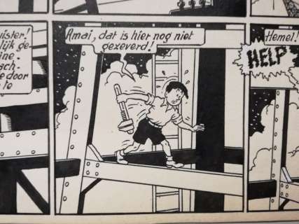 De Moor, Bob - Nonkel Zigomar, Snoe En Snolleke | De Moor, Bob - Nonkel Zigomar, Snoe en Snolleke - originele pagina (stroken 97 -100) - De Schat Van Baekelandt - (1952) | Catawiki