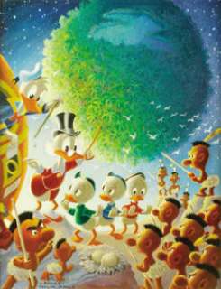 Carl Barks An Astronomical Predicament Preliminary Oil Painting Original Art (c. 1990).  Barks painted this - | Heritage
