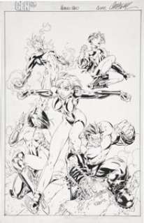 J. Scott Campbell and Alex Garner GEN 13 #1 Cover Original Art (Image, 1995). Jim Lee‘s X-Men inspired teenage -