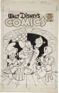 Walt Kelly Walt Disney‘s Comics and Stories #45 Cover Original Art (Dell, 1944). This incredible cover, -