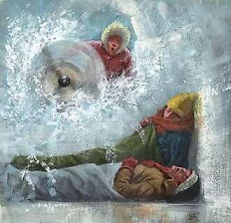 Kresse, Hans G. | Kresse, Hans G. - Originele tekening in kleur - Cover - Het spoor van de Gele Veer - (1984) | Catawiki