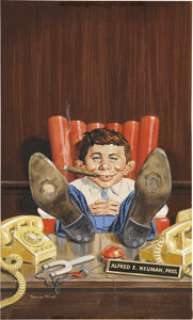 Norman Mingo The Self-Made Mad Paperback Book Cover Original Art (Signet, 1964). Alfred’s sitting pretty in - | Heritage